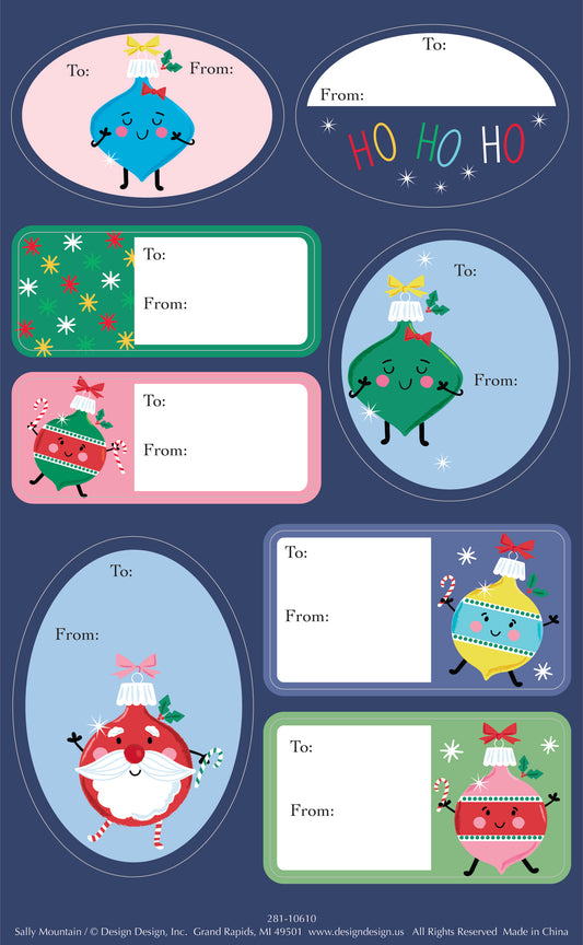 Happy Ornaments Treatment Gift Label
