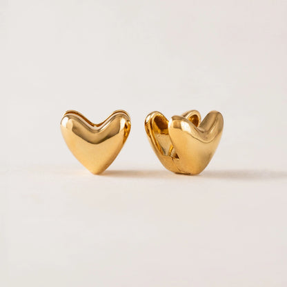 Heart Puff Hoop Earrings