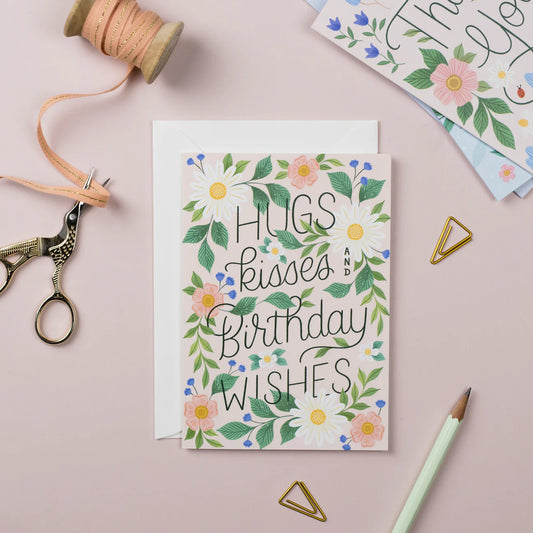 Hugs, Kisses and Birthday Wishes Card