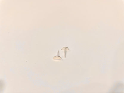 D Shape Stud-Brush Sterling Silver