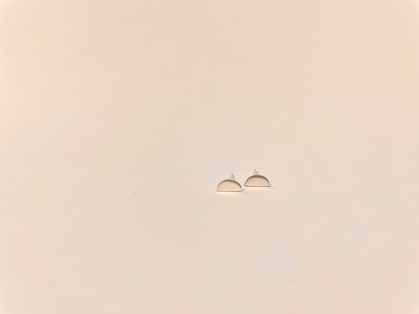 D Shape Stud-Brush Sterling Silver