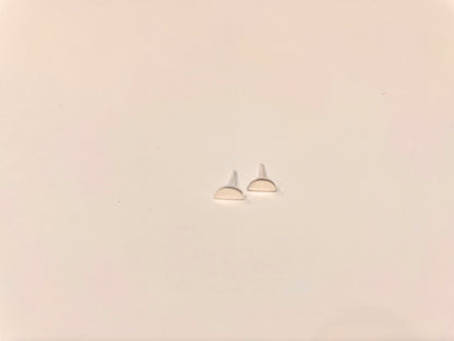 D Shape Stud-Brush Sterling Silver
