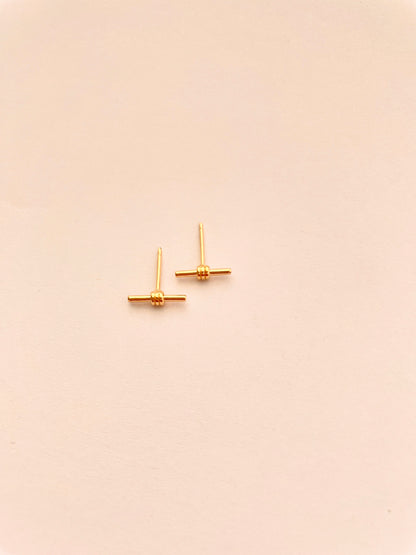 Wrapped Bar Stud Earrings