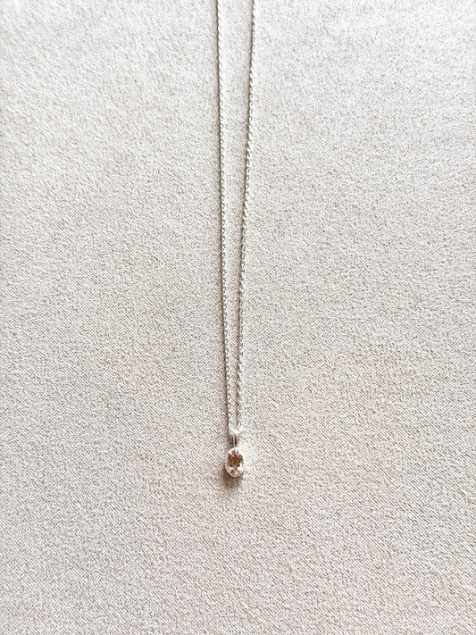 Oval Milgrain Edge Sterling Silver Necklace
