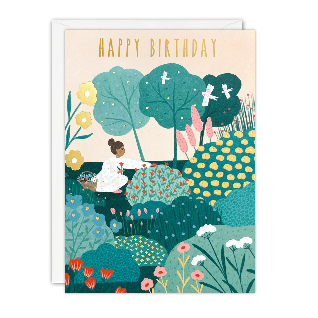 Picking Flowers Birthday Card