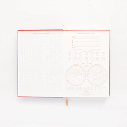 Bookcloth Cover Bright Terracotta Radiant Rays