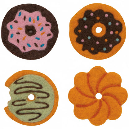 Donuts Felt Coasters Set of 4
