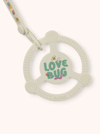 Silicone Teether Ring with Detachable Clip Love Bug