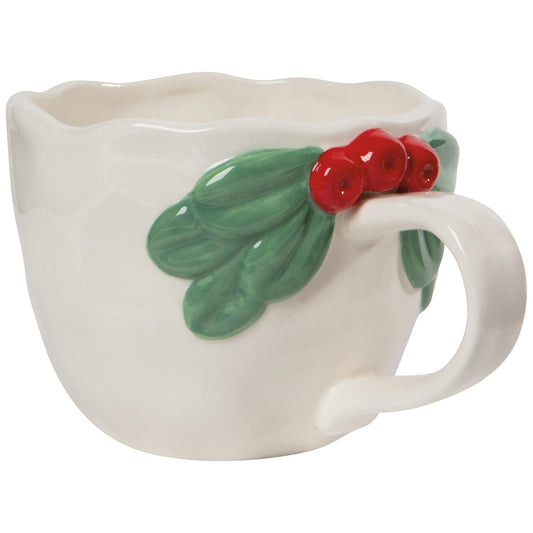 Mistletoe-White Christmas Sculpted Mug