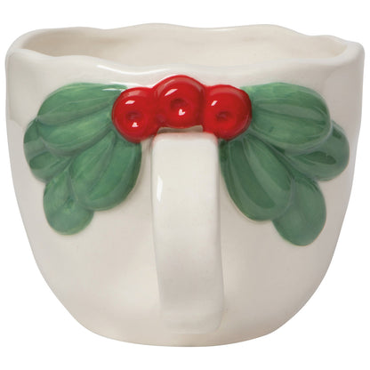 Mistletoe-White Christmas Sculpted Mug