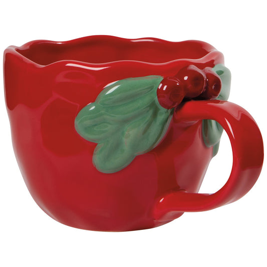 Mistletoe-Red Christmas Sculpted Mug