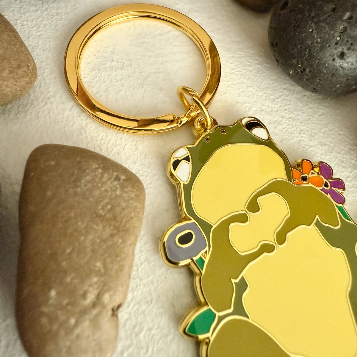 Cecile Frog Enamel Keychain