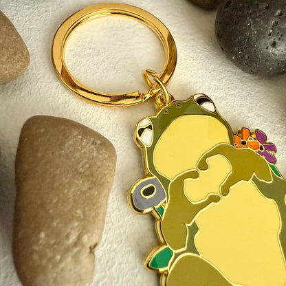 Cecile Frog Enamel Keychain