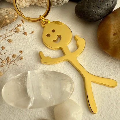 Disgruntled Citizen Stickman Enamel Keychain