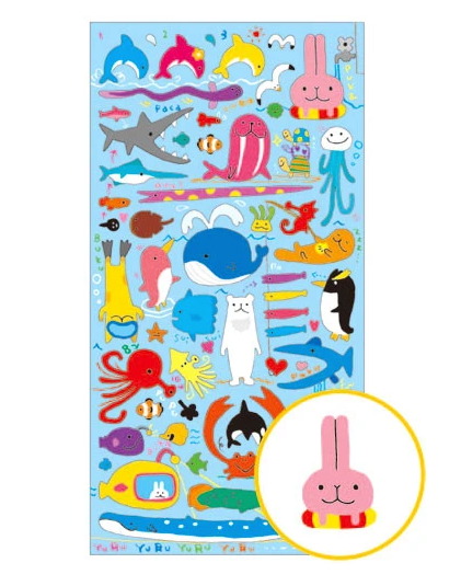 Kawaii Flattened Stickers Yuru-Fish