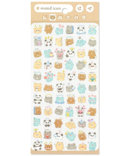 Kawaii Mood Icon Stickers Bear