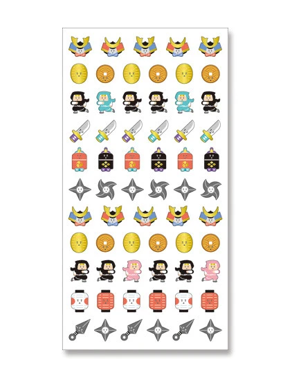 Kawaii Nippon Ippai Petite Stickers Oedo (Samurai & Ninja)