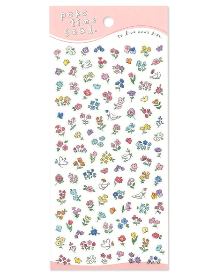 Kawaii Poko Time Stickers Flower