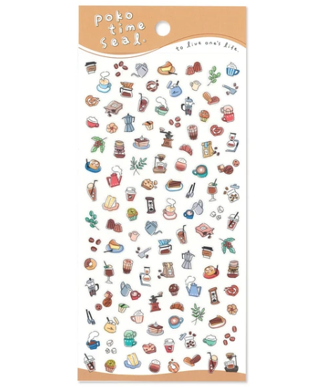 Kawaii Poko Time Stickers Coffee