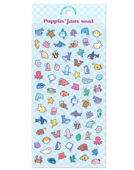 Kawaii Poppin' Jam Stickers Marine Life