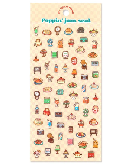 Kawaii Poppin' Jam Stickers Retro