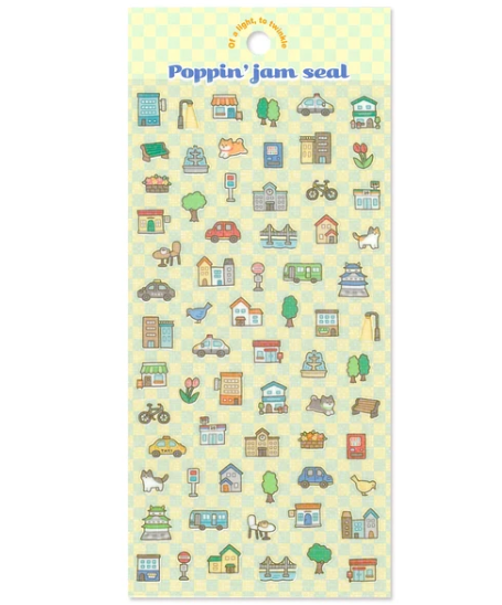 Kawaii Poppin' Jam Stickers Town