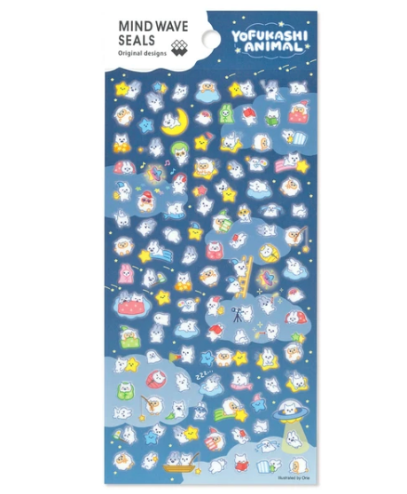 Kawaii Stickers Yofukuashi Animal Late Night