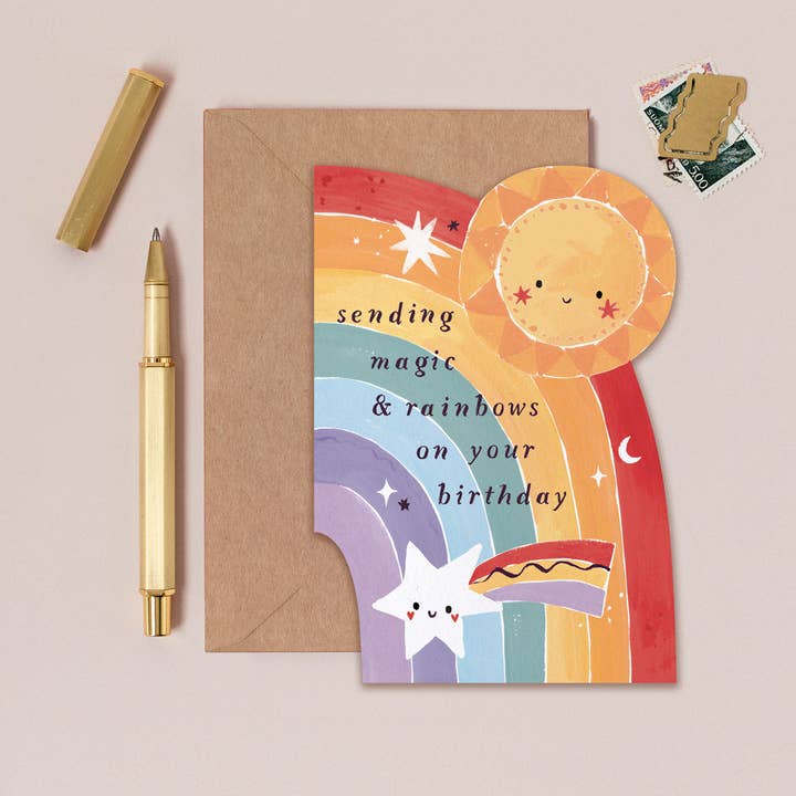 Kids Rainbow Birthday Card