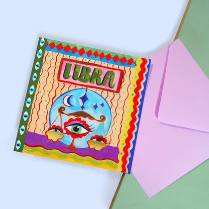 Libra Zodiac Card