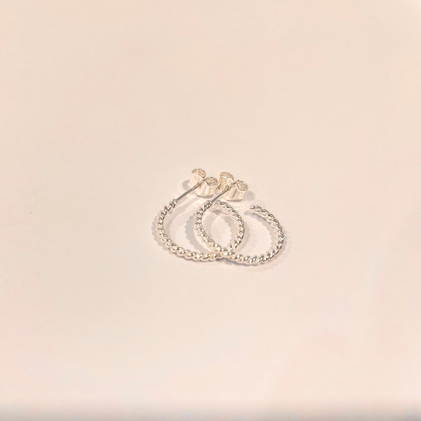 Little Twisted Wire Hoop On Post Earrings