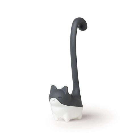 Cat-shaped spoon rest on a white background