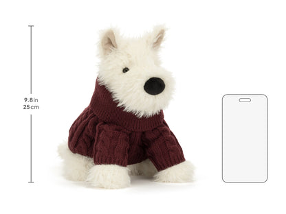 Munro Scottie Dog Winter Jumper Outfit Plush Toy