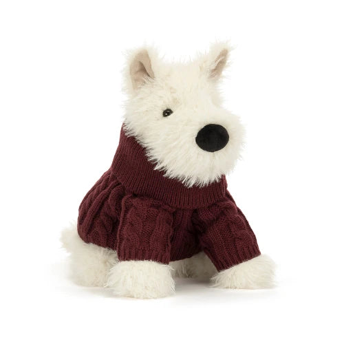 Munro Scottie Dog Winter Jumper Outfit Plush Toy