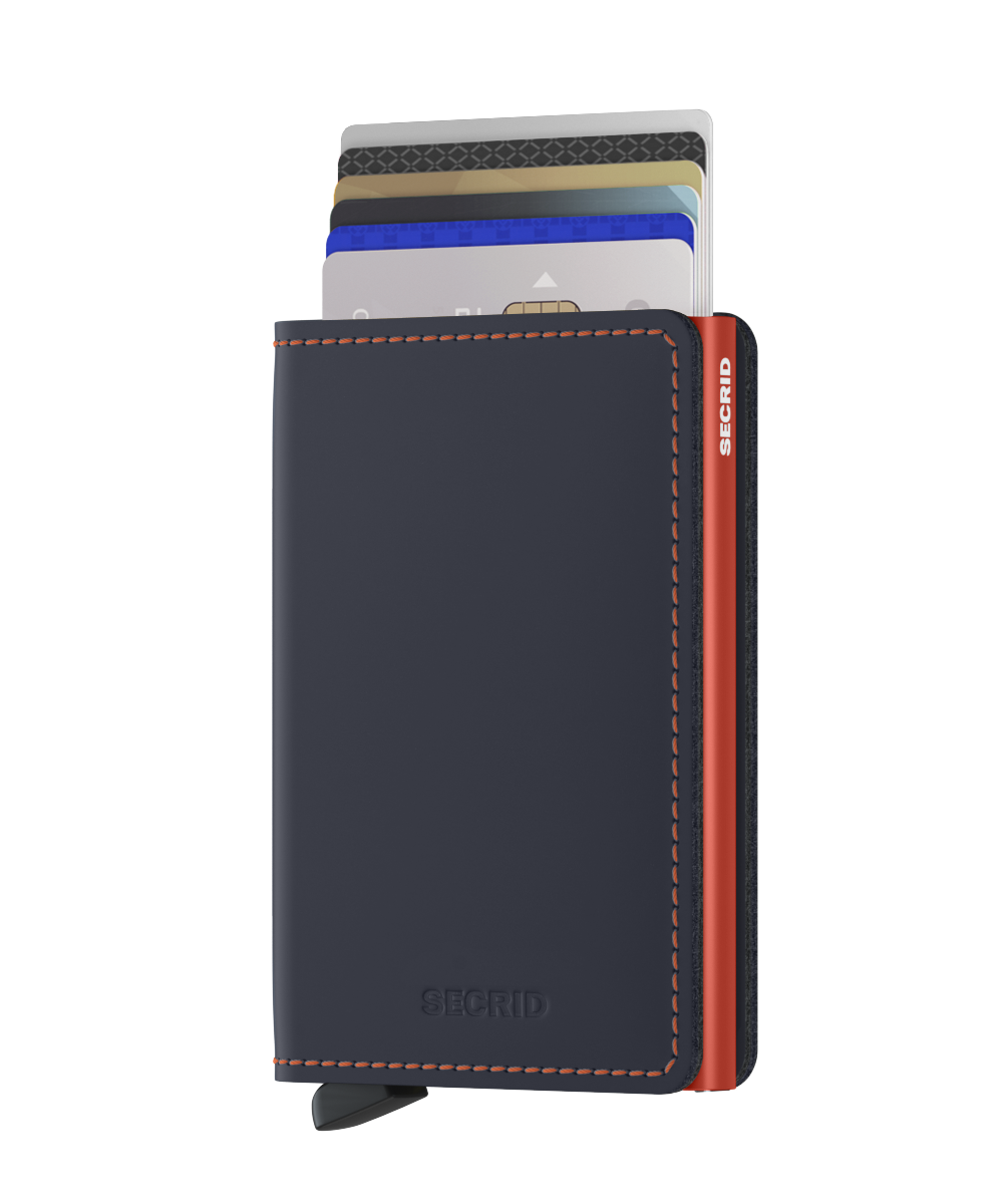 Slimwallet Matte Night Blue & Orange