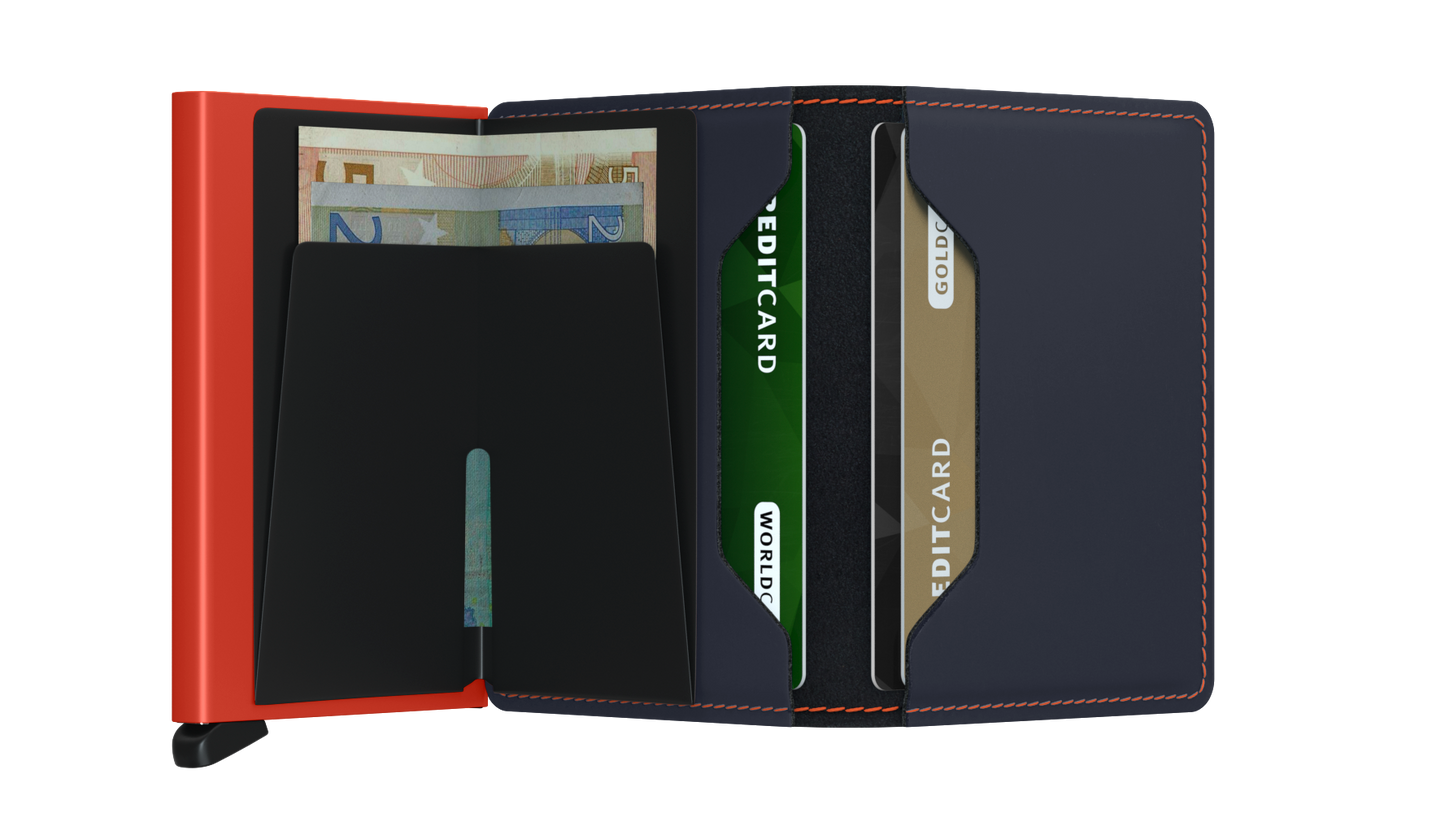 Slimwallet Matte Night Blue & Orange