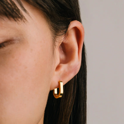 Maya Paperclip Hoops Gold