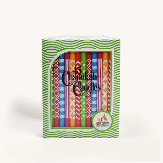Multi Pattern Multi Colour Chanukah Candles