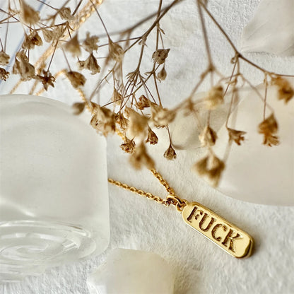Dire Straits Salty Language Charm Necklace Gold