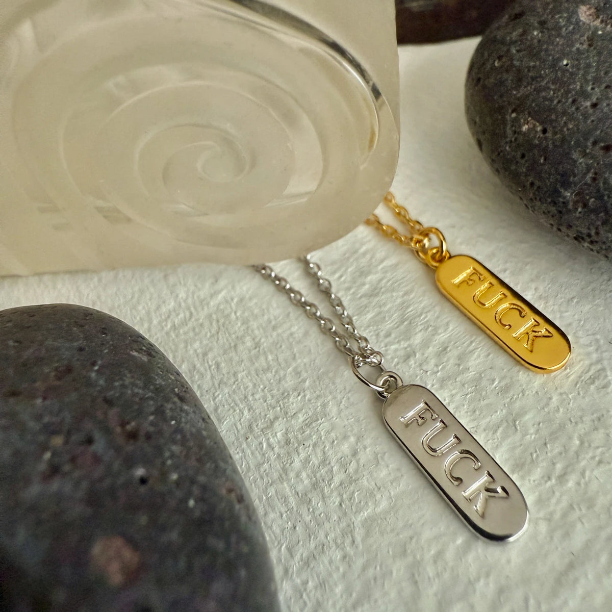 Dire Straits Salty Language Charm Necklace Silver