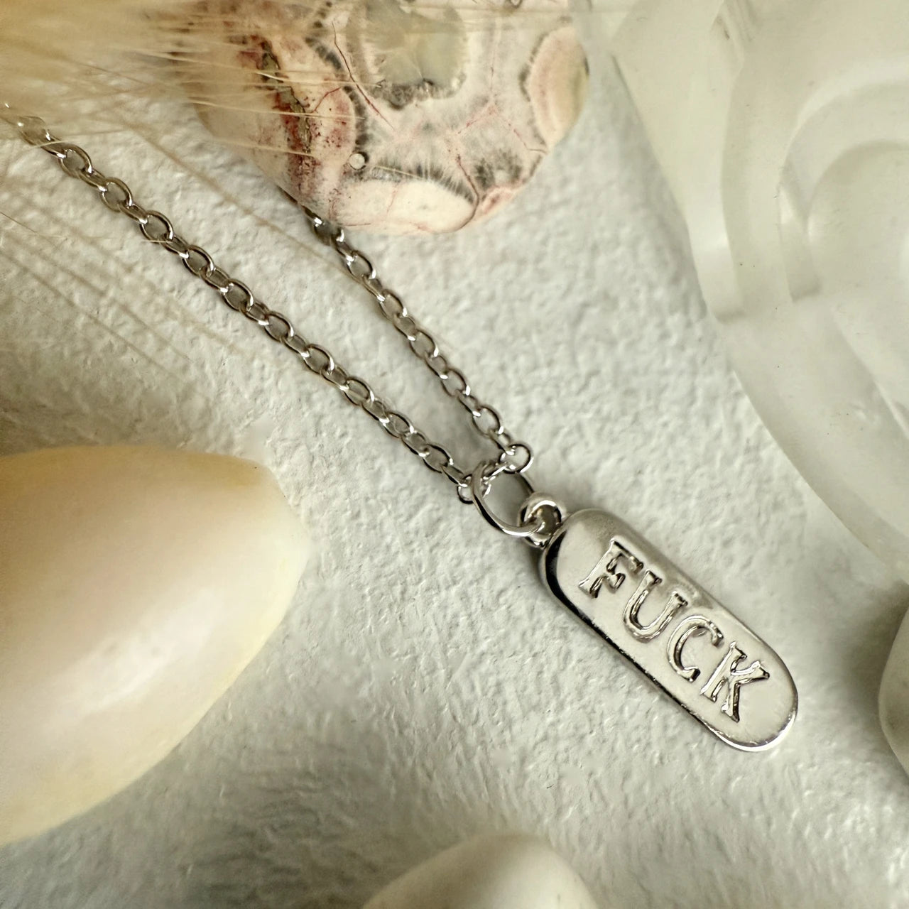 Dire Straits Salty Language Charm Necklace Silver