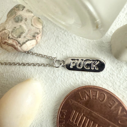 Dire Straits Salty Language Charm Necklace Silver