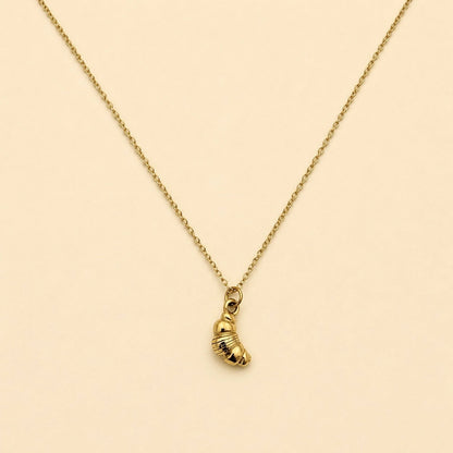 Quaso Croissant Charm Necklace Gold