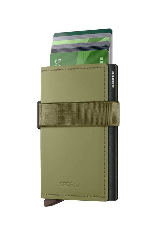 Bandwallet Matte Leather Leaf-Khaki