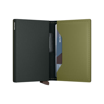 Bandwallet Matte Leather Leaf-Khaki