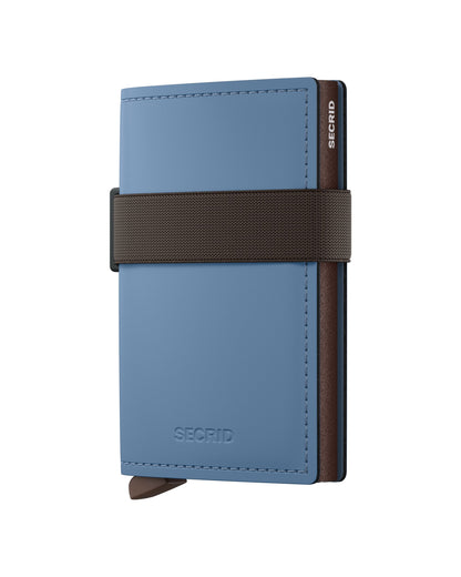 Bandwallet Matte Leather Steel Blue-Brown