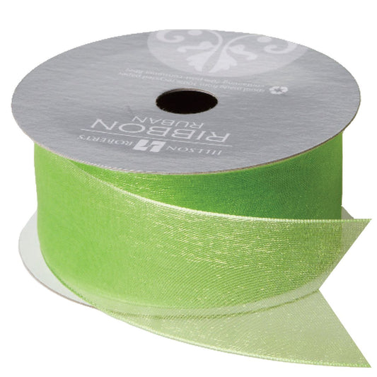 Solid Sheer Ribbon 1 1/2" Lime