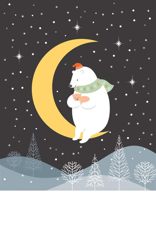 Night Sky Hug Christmas Card