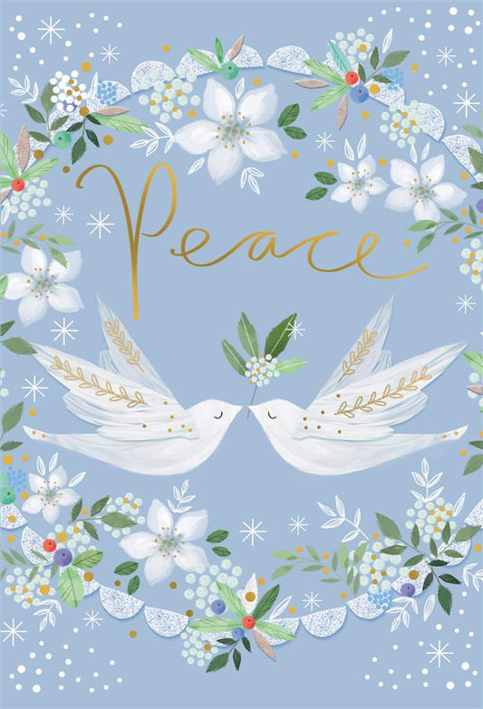 Peace Dove Birds Christmas Card