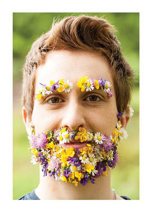 Man With Flower Face Card