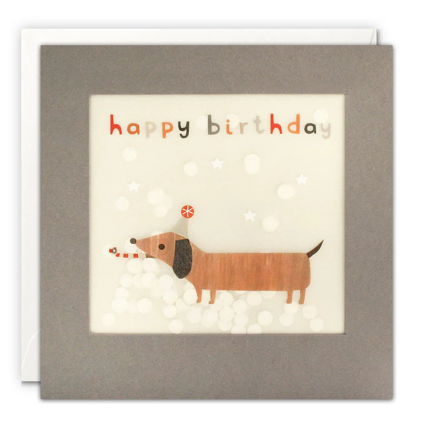 Dachshund Birthday Card with Paper Confetti